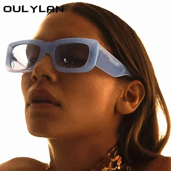 Oulylan Námestie slnečné Okuliare Ženy Muži Malé Slnečné Okuliare Značky Vintage Dizajnér Odtiene Žena Leopard Biela Slnečné okuliare UV400