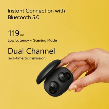 Realme Puky Q Slúchadlá Slúchadlá TWS Bezdrôtový Otvoriť Automatické Pripojenie Bluetooth 5.0 20h výdrž Batérie Nabíjanie Box Ultra Ľahké