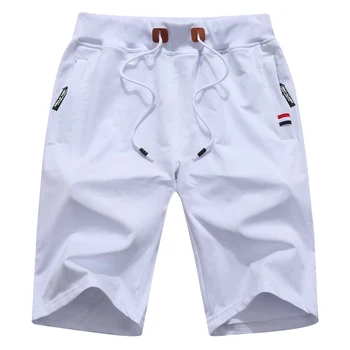 Pánske Letné krátke nohavice Šortky 2020 Bavlna Bežné Bermudas Čierna Biela Boardshorts Homme Klasická Značka Oblečenia Beach Šortky Muž