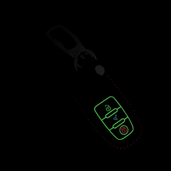 Hot Vysoká Kvalita Svetelný Auto Kožené Tlačidlo Prípadoch Stanovených Kľúčových Tašky Na Nosenie Tlačidlo Auto Tlačidlo Prípade Keychain Auto Accessries Styling