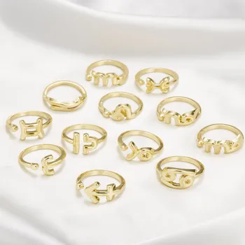 Nové Znamenia Zverokruhu Prstene pre Ženy, Mužov, Antický Štýl Dizajn Jednoduchý Symbol Leo Baran Krúžky Minimalistický 12 Súhvezdí Šperky