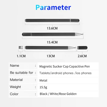 ANKNDO Kapacitný Stylus pre Telefón Smart Touch Pen prísavky Kovové Magnetické Spp pre iPad, Android Tablety, dotykové Pero na Kreslenie