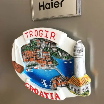 Svetové Dedičstvo Mesta Trojil Chorvátska Turistické Suveníry Mapu Tvar Okna Do Chorvátska 3d Živice Chladnička Magnety Darčeky Nápad