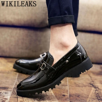 Mokasíny Oxford Topánky Pre Mužov Patent Kožené Pánske Topánky Bežné Luxusné Čierne Kúpacie Topánky Pre Muži Móda Zapatos De Vestir 2021