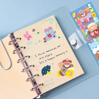 1 ks Candy Farby Medveď Kawaii Nálepky DIY Scrapbooking Notebook, Mobilný Telefón Prípade Ploché Roztomilý Tlačoviny Dekorácie kórejský Nálepky