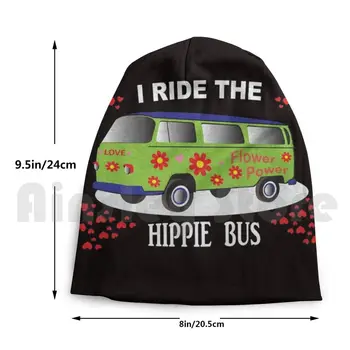 Rozmarný Flower Power Hippie Láska Autobus Čiapky Pletený Hat 538 Čiapky Tlač Rozmarný Flower Power Hippie Láska Bus