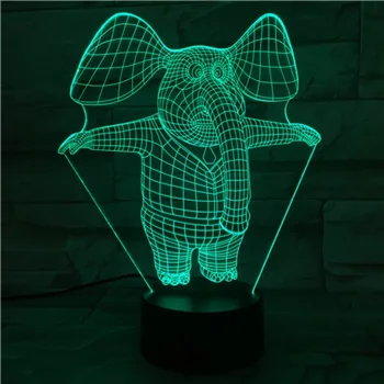 VCity 3D Slon Lampa USB Nabíjanie Dotyk Diaľkové Nočného 7 Zmena Farby Akrylové Dosky Úžasné Vizualizácie Optické Dary