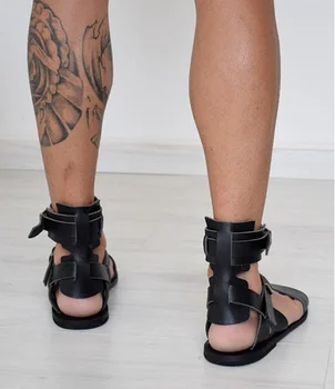 Muži Pu Kožené Slip-on Bežné Gladiator Topánky Mužskej Módy Britský Štýl Priedušná Sandále Zapatos De Hombre 8KH135