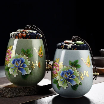 1PCS nádrž kanvica konzervy keramiky oolong čaj cestovné Čaj Boxy Čínskeho porcelánu Prenosné čaj caddy kávy filter