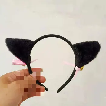 Cosplay Mačka Uši Hairbands Bowknot Zvony Hlavový Most Farbou Mačka Uši, Vlasy Hoop Hlavu Príslušenstvo Anime Strany Kostým Príslušenstvo