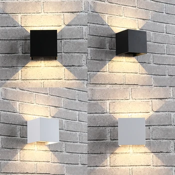 Home Decor LED Nástenné Svietidlo Lúč Nastaviteľný Uhol 12W Vonkajšie Vnútorné Steny Svetiel Kocka LED Záhrada, Veranda Svetlo AC85-265V