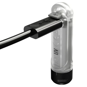 PREDAJ Nitecore TIKI-UV Mini Futuristické Keychain Svetlo UV Verzia + Výstražné Blikajúce USB Nabíjateľné vstavanú Batériu Poket Lampa