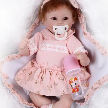 40 cm Zatvorte Oči, Baby Doll Silikónové Vinyl Baby Doll Ručné Rozkošný Realistické Batoľa Novorodenca Bábika Hrať Deti Hračky