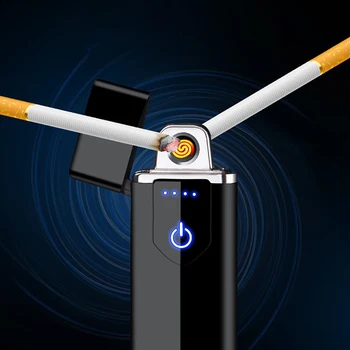 Elektrický Zapaľovač USB Nabíjateľné Prenosné Vetru Fajčenie Príslušenstvo Nástroje Multicolor Zapaľovače Ultra-tenké