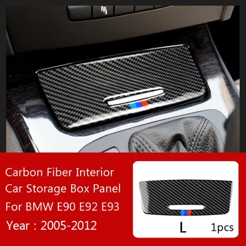 Pravda Uhlíkových Vlákien Interiéru Vozidla Center Control CD Panel Rám, Kryt Nálepky Výbava Pre BMW 3 Series E90 E92 E93
