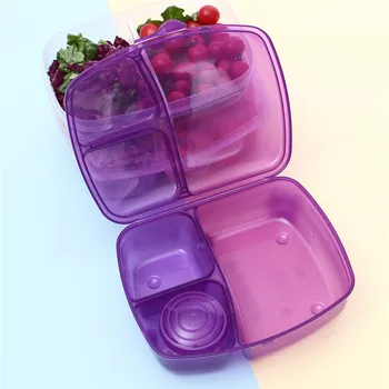 Kreatívne Lunch Box Prenosný Cestovné Dospelých Detí Desiatu Transparentné Potravín Nádoba Obdĺžnikového Lunch Box Mikrovlnná Kúrenie