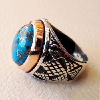 Vintage Prírodné Modré Turquoises Snubné Prstene pre Ženy, Mužov Antique Silver Farba Kameň Opál Prst Prsteň Strany Darčeky Boho Šperky