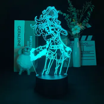 Nočné Svetlo Dieťa Diluc Obrázok 3D LED Stolná Lampa Akryl Nočného Hra Genshin Vplyv Deti Darček Izba Dekor Smart Phone Control
