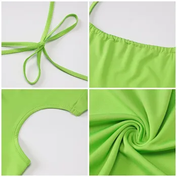 Julissa Mo Duté Sa Žiarivkové Svetlo Zelené Šaty Pre Ženy Bez Rukávov S Uväzovaním Za Bodycon Sexy Letné Šaty Módne Clubwear Vestidos