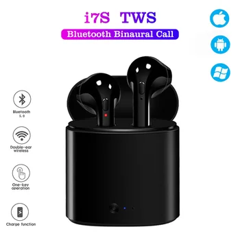 I7s TWS Bezdrôtové Slúchadlá 5.0 Bluetooth Slúchadlá Slúchadlá Šport Handsfree Headset S Nabíjanie Box Pre Xiao iPhone Android
