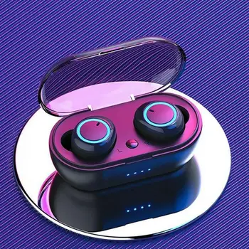Y50 bluetooth slúchadlo 5.0 TWS Bezdrôtový Headphons slúchadlá Slúchadlá Stereo Gaming Headset S Nabíjanie Políčko pre všetky inteligentné telefóny