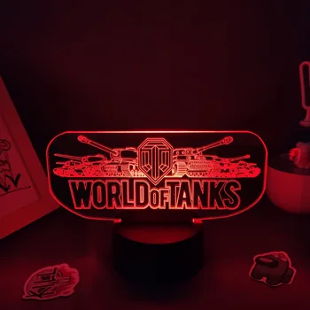 Hra Označiť World of Tanks 3D Svietidlá Led RGB Neon Nočné Svetlo Narodeniny Cool Darček Pre Priateľa lôžková Izba Stôl písací Stôl Farebné Dekorácie