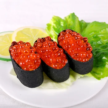 Slávnostné Umelé Dekorácie Potraviny Pvc Simulácia Japonské Sushi Falošné Plátky Lososa Model Varenie Stravy Displej Rekvizity
