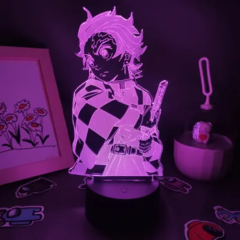 Lávové Lampy Anime Démon Vrah Obrázok Tanjiro Kamado 3D LED RGB Nočné Osvetlenie, Darček pre Priateľa, Spálňa Manga Dekor Kimetsu Č Yaiba