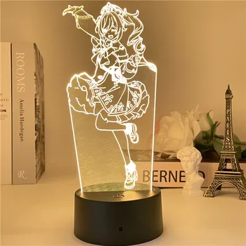 Hra Postavu Barbara 3D Lampa Genshin Vplyv RGB Led Nočné Osvetlenie Narodeniny Cool Darček Miestnosť, stolná Lampa Pestré Herné Dekor
