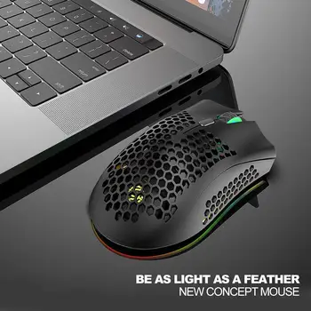 Bezdrôtová Myš Bluetooth Myš 2.4 G Bezdrôtový Počítač RGB Nastaviteľné Podsvietenie Honeycomb Myši Ergonomická Myš pre Notebook PC Gamer