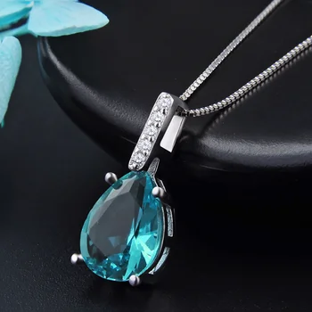Luomansi Módne Prírodné Modré Crystal Prívesok Náhrdelník S925 Mincový Striebro Žena Šperky Strany Darček K Narodeninám
