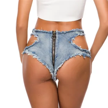 Ženy Sexy jeans denim šortky Letné Módy Denim rozbité otvor šortky Dámske Chudá super sexy krátke džínsy Bikini Bottom