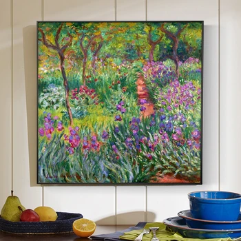 Monet Slávny obraz Záhrady Plátne, Obrazy Kvetov, Vytlačí a Plagáty na Steny v Obývacej Izbe Domova Bez Rámu