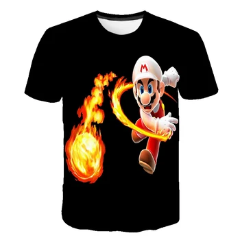 Harajuku Klasické Hry Super Mario Kid T Shirt Chlapcov A Dievča Super Smash Bros, 3D Tlač Krátky Rukáv Hip Hop Tees Streetwear Topy