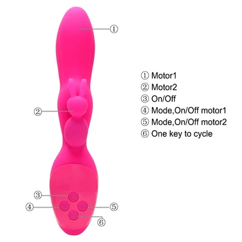 Vibrátor Multispeed Dual Motorových Veľké Vibračné Dildo G-spot Masér Sexuálne Hračky pre Ženy Stimulátor Klitorisu Ruža Červená/Fialová