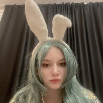 Móda Králičie Uši Hlavový Most Načechraný Lolita Cosplay Hlavový Most Dospelých Detí Roztomilý Hairband Kostým Bunny Veľkonočné Vlasy Príslušenstvo