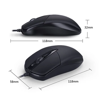 Univerzálna USB Wired Mouse for Business, Home Office Herné 1200DPI Optical Mouse pre PC, Notebook 1,3 M Kábel USB Myši