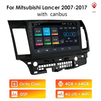 4G + 64 G/2G+32 G/1 G+16 G Android autorádia Multimediálne Video NIE DVD Prehrávač Navigácia Pre Mitsubishi Lancer 10 2007 - 2013 GPS LTE