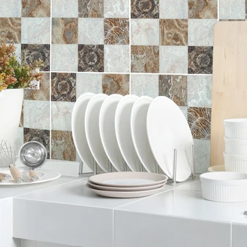 20x20cm 6pcs DIY Stenu, Papierové Nálepky Marocký Mozaiky Mramorové Dlaždice Backsplash Vymeniteľné Nepremokavé kúpeľňa Kuchyňa samolepky na stenu