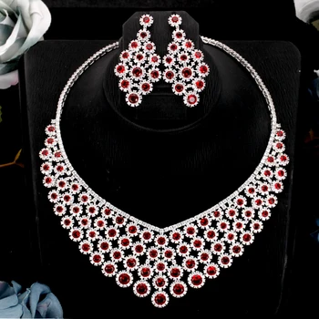 TIRIM Luxusné dámske Šperky Set AAA CZ Kubický Zirkón Indickej Retro Elegantné Farebné Veľký Náhrdelník Jewellry Sady Svadobné Doplnky