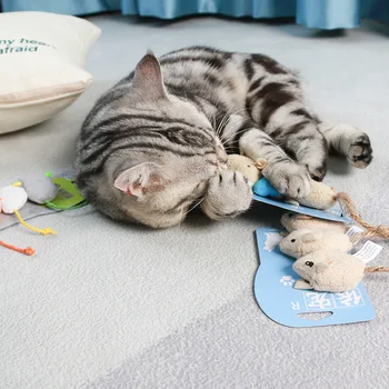 3ks Cat Hračka, Plyšové Simulácia Myši Cat Scratch Skus Odpor Interaktívne Hračka Myš Pre Mačiatka