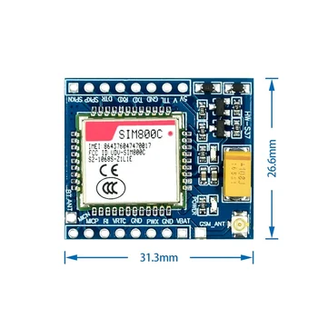 5V 3,3 V SIM800C GSM GPRS Elektronické PCB Dosky Modul TTL Vývoj Doska IPEX S Bluetooth TTS STM32 Pre Arduino C51