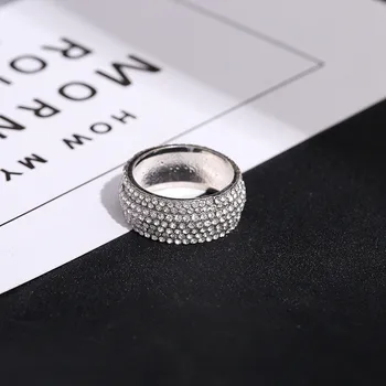 Japonsko A Kórea Plný Zirkón Prstene Pre Ženy Móda Striebristé Šperky Krúžok Mužov Crystal Kolo Krúžok Žien Vintage Snubné Prstene Nové