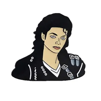 Michael Jackson Pevného Smalt Kolíky Zbierať Zábavné Hudby Kovové Cartoon Brošňa Batoh Klobúk, Golier Klope Odznaky Módne Šperky Dary