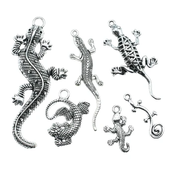 4pcs Charms Gecko Antique Silver Farba Lizard Charms Prívesky, Náramky Pre Chameleon Charms Veľkoobchod