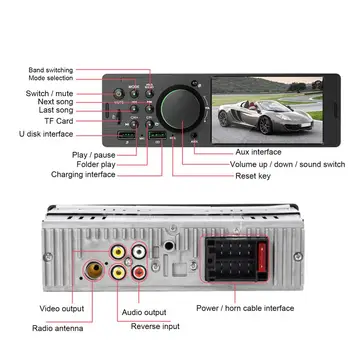 7805 Auto MP5 Prehrávač 1 Din HD 4.1 palcový Displej FM Stereo Audio Rádio Auto Styling Doplnky Interiéru