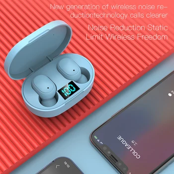 Nové E6s Smart Digitálny Displej Bluetooth Headset Bezdrôtový Mini HIFI Slúchadlá Stereo in-Ear Nepremokavé Športové Slúchadlá