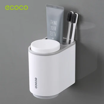 ECOCO zubná pasta Držiak na Stenu Kefka Úložný Stojan Magnetické Kefka Držiak Organizátor Kúpeľňa Skladovanie Zásob