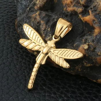 Zlatá Farba Dragonfly Módny Prívesok Charms Nehrdzavejúcej Ocele, Šperky Zvierat Prívesok Na Darček PFFZAQAF