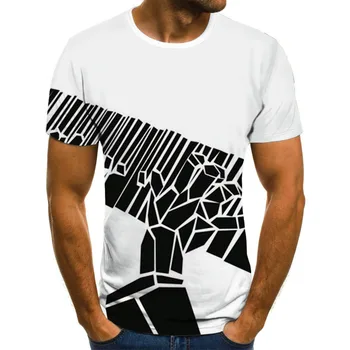 2021 nové 3D lebky t-shirt punk t-shirt pánske bežné tlačené t-shirt O-krku hip-hop krátky rukáv veľkosť 110/6XL